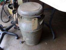 Antique Solid Handle Milk Can, ''Bordens'' Stamped, w/Lid, Has a Tap Instal