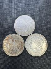 3x 1921-D Morgen Silver Dollar 90% Silver Coin