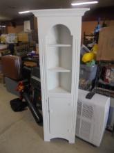 Solid Wood White Painted Corner Cabinet
