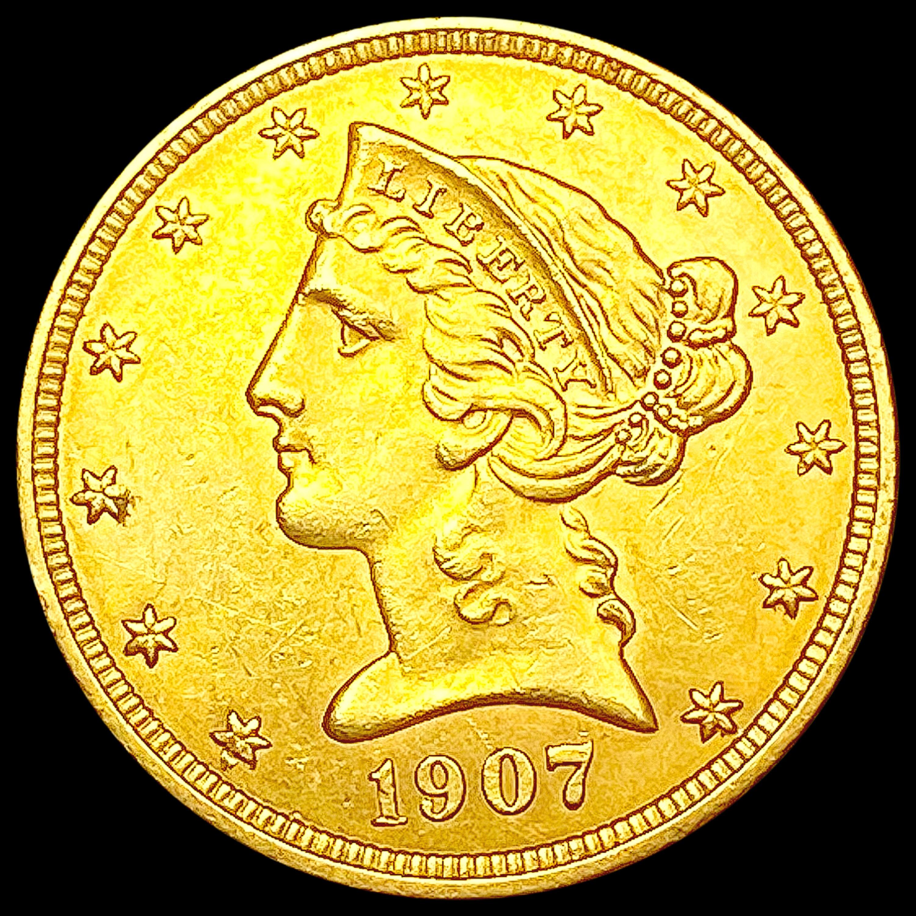1907-D $5 Gold Half Eagle UNCIRCULATED