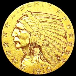 1910-S $5 Gold Half Eagle CLOSELY UNCIRCULATED