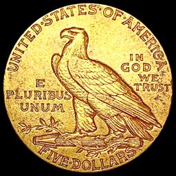 1909 $5 Gold Half Eagle NEARLY UNCIRCULATED