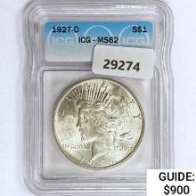1927-D Silver Peace Dollar ICG MS62