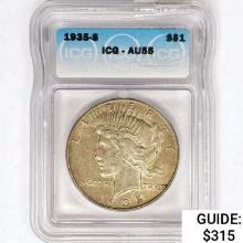 1935-S Silver Peace Dollar ICG AU55