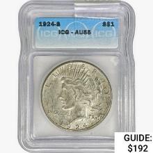 1924-S Silver Peace Dollar ICG AU55
