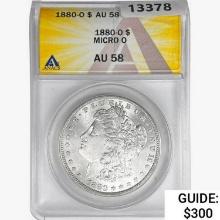 1880-O Morgan Silver Dollar ANACS AU58 Micro-O