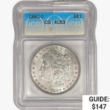 1880-O Morgan Silver Dollar ICG AU53