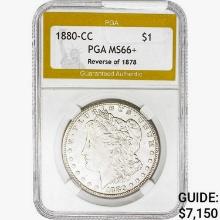 1880-CC Morgan Silver Dollar PGA MS66+ REV 78