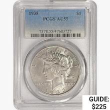 1935 Silver Peace Dollar PCGS AU55