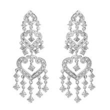 Diamond Chandelier Earrings in 14k White Gold 1.01ctw