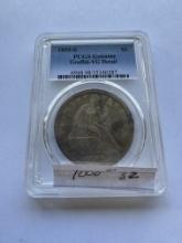 1859-S 1$ LIBERTY SEATED SILVER DOLLAR COIN PCGS GENUINE