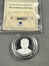 John F Kennedy .999 fine silver silver token