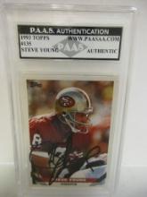 Steve Young of the San Francisco 49ers signed autographed slabbed sportscard PAAS COA 581