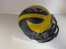 Tom Brady of the Michigan Wolverines signed autographed football mini helmet TAA COA 133