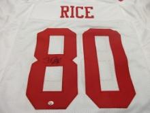 Jerry Rice of the San Francisco 49ers signed autographed football jersey PAAS COA 917