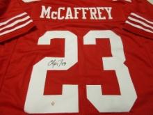Christian McCaffrey of the San Francisco 49ers signed autographed football jersey PAAS COA 497