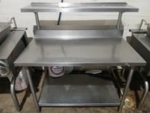 48" All Stainless Steel Work Top Table W/ S/S Under Shelf & Over Shelf - Please see pics for additio