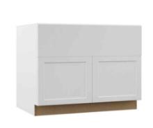Hampton Bay Melvern Assembled Apron-Front Sink Base Kitchen Cabinet in White
