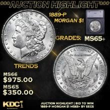 ***Auction Highlight*** 1889-p Morgan Dollar $1 Graded ms65+ By SEGS (fc)