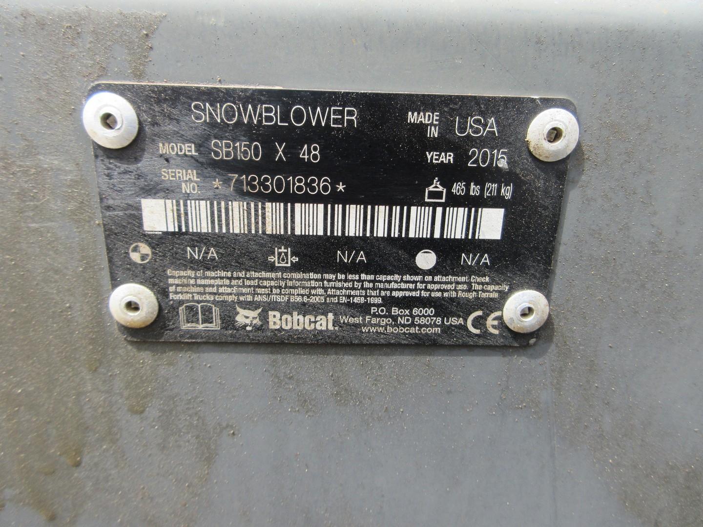 2015 Bobcat SB150 48" Snow Blower