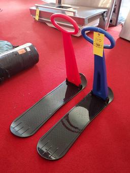 2 Plastic Snow Scooter-Boards