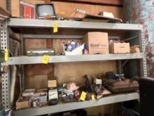 car parts - misc fluids - hardware on shelf - jumper cables - etc