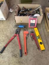 pipe wrenches - bolt cutters - tools