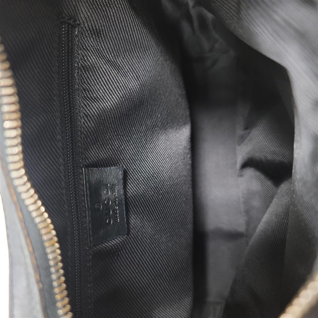 Gucci Black Canvas and Leather Shoulder Bag
