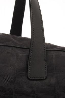 Chanel Black Nylon Mini Jacquard Travel Line Boston Bag