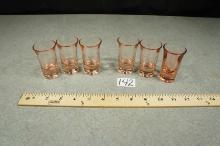 Pink Glass Shotglasses Lot