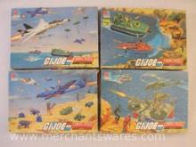 Four Complete Milton Bradley GI Joe Mural Puzzles: Battles 1, 2, 3 and 4, 221 pieces each, 1985