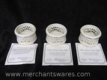 Three Lenox Pierced China Votive Candle Holders, 1.75 inch, New in Box, 1 lb 2 oz