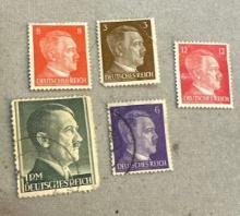 Nazi Germany Hitler Head stamp Lot