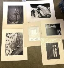 6 Black and White Photographs Matted