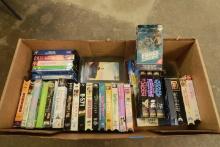 Box of VHS Tapes Including Star Wars