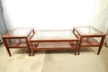 Glass Top Coffee Table with 2 End Tables