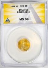 1992 $5 American Gold Eagle Coin ANACS MS69
