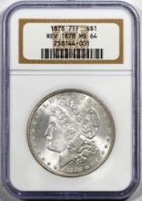 1878 7TF Reverse of 1878 $1 Morgan Silver Dollar Coin NGC MS64