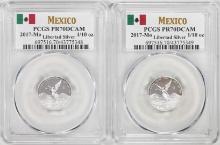 Lot of (2) 2017-Mo Mexico Proof 1/10 oz Silver Libertad Coins PCGS PR70DCAM