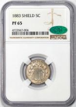 1883 Proof Shield Nickel Coin NGC PF65 CAC