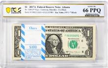 Pack of 2017A $1 Federal Reserve STAR Notes Atlanta Fr.3005-F* PCGS Gem UNC 66PPQ