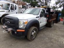 2013 Ford F-450 Flat Bed Spool Truck, 9'6'' Body with Hydraulic Spool Rolle