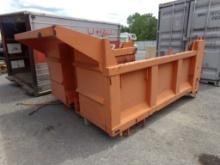 Orange 10' Dump Box with Center Conveyor, Steel Body, New Old Stock