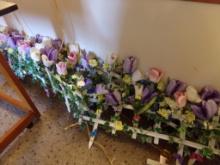 Group of Decorative Fencing with Flowers on Floor Below Shelf (Main Showroo