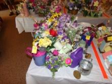 Group of Artificial Flowers in Watering Cans (Main Showroom)