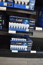 (5) 8 PACKS OF 60W ULTRA LAST LED DIMMABLE BULBS