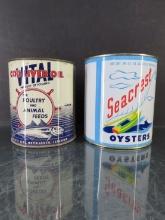Lot of (2) Oyster and Cod Liver Adv. Tins