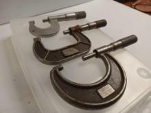 (3) Vintage Starrett and Vintage Lufkin Tool Co Micrometers