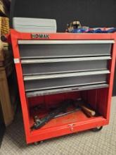 HOMAK ROLLING TOOL CART with contents