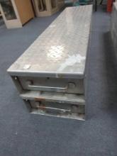 (1 of 2) 2 Drawer Long Stacked Heavy-Duty Aluminum Drawer Storage 12"W x 12"H x 50"L